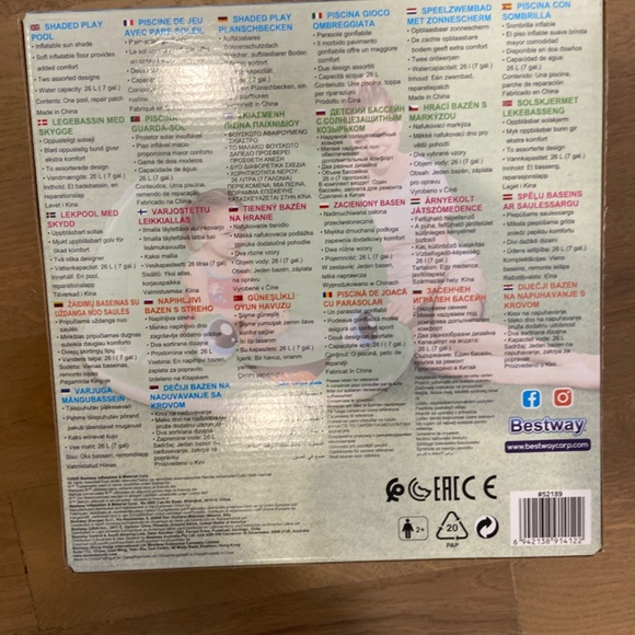 Bestway Inflatable Green Pool with Shade - Picture 2 of 6